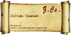 Zoltán Csanád névjegykártya